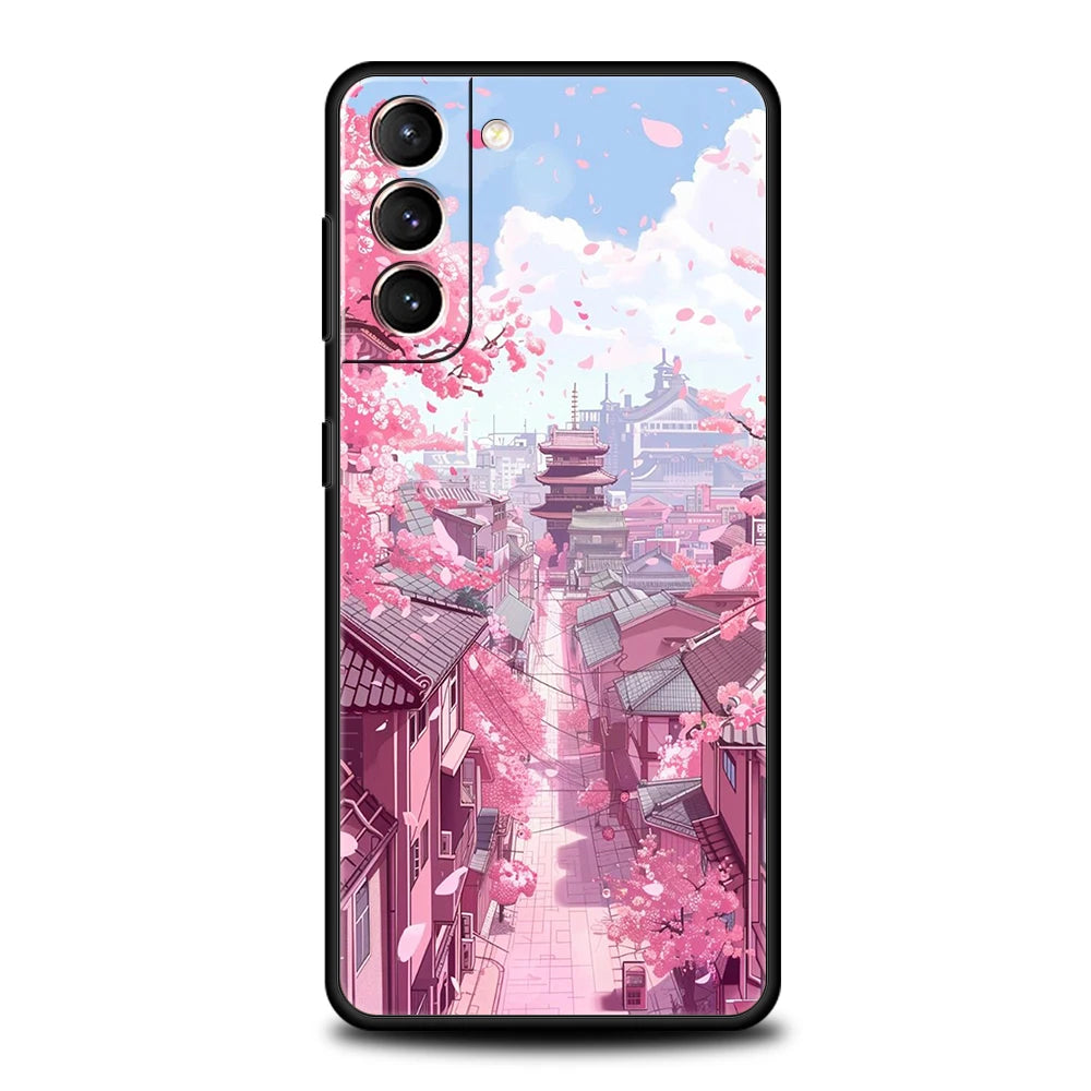 Springtime cherry blossom case for Galaxy