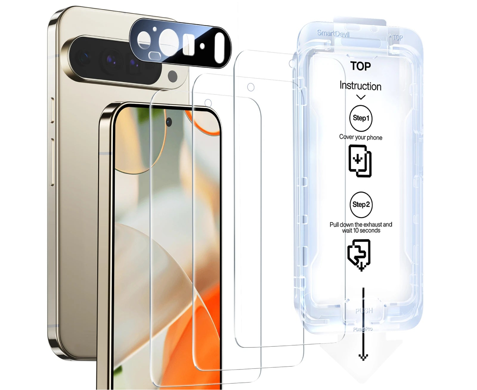 3-pack of tempered glass screen protectors for Google Pixel 9 Pro XL