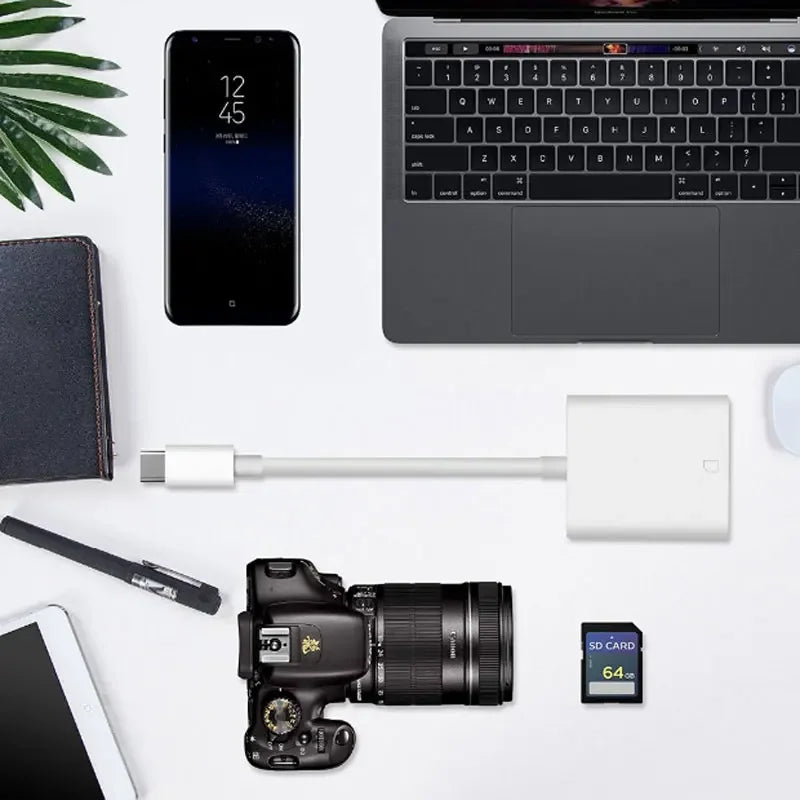 External SD card reader Lightning Type-C adapter