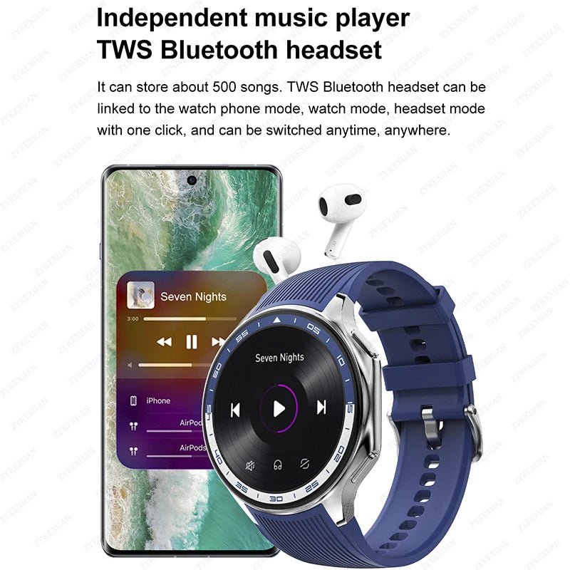 Elegante Smartwatch 2025 mit Video & Fitnessfunktionen