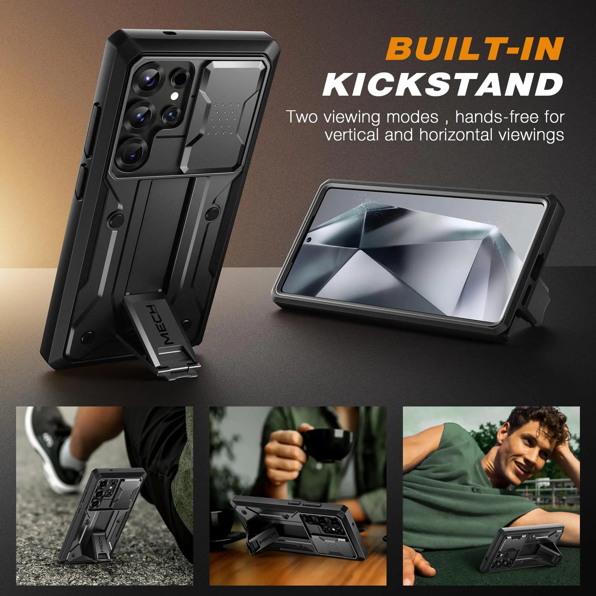 Robuste Schutzhülle mit Ständer für Galaxy S25 Ultra