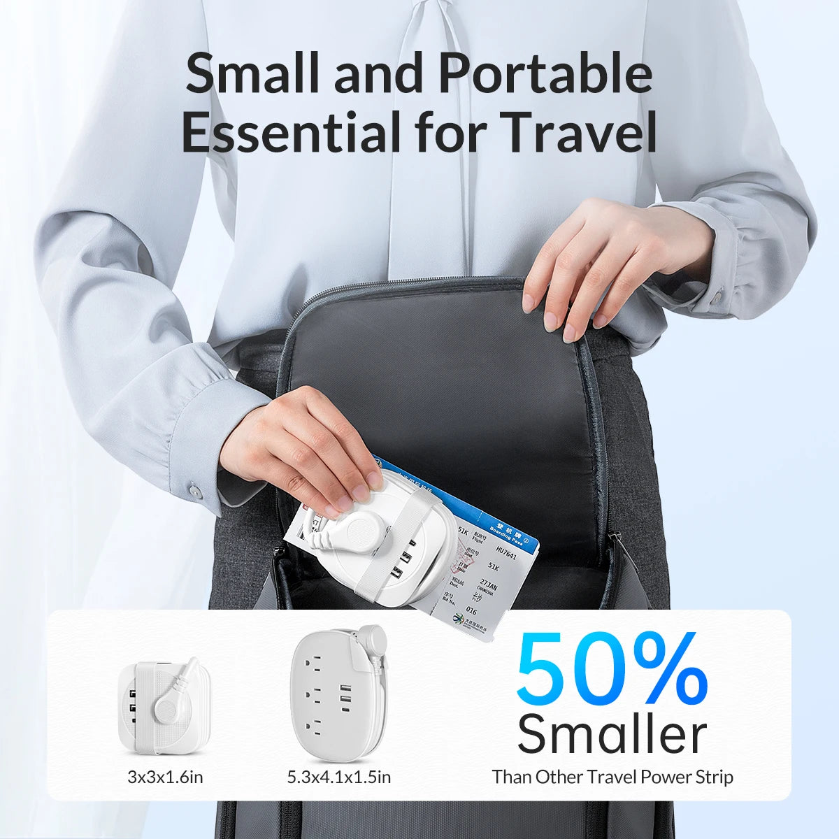 Travel Power Strip with USB-C