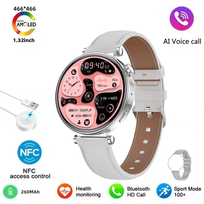 Elegante Damen Smartwatch GPS NFC Fullscreen 2025