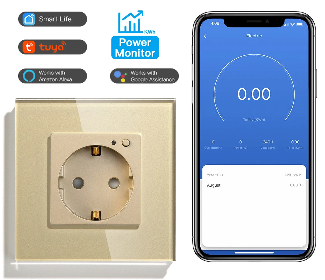 WLAN Smart Steckdose mit Glas Touch Panel & App
