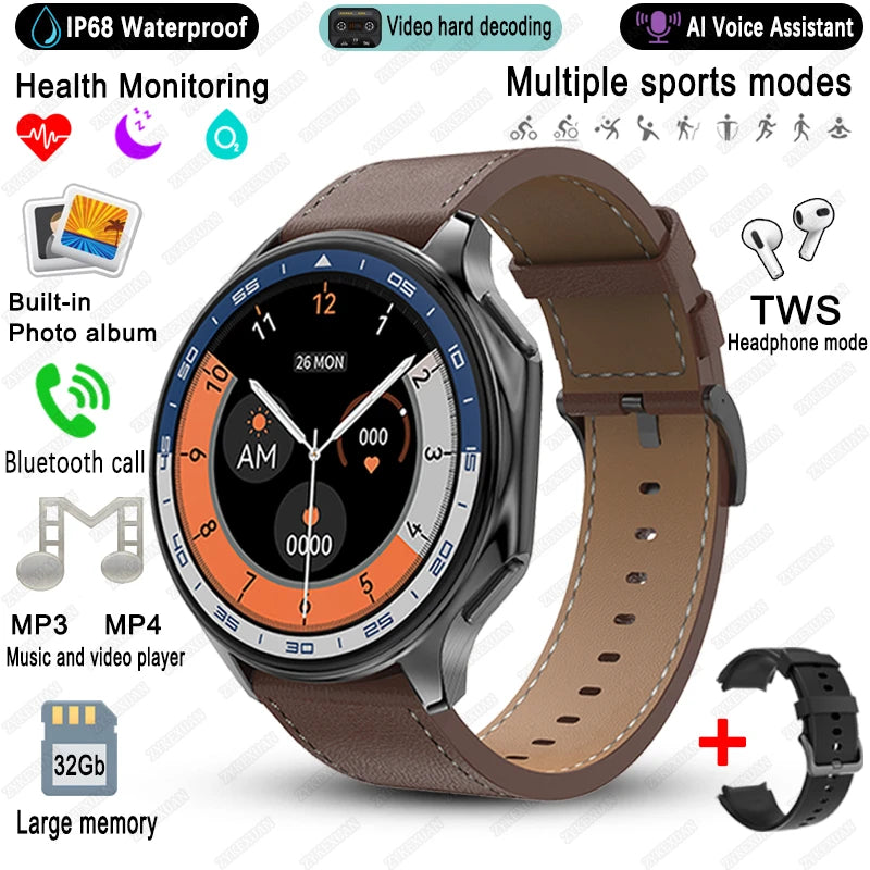 Elegante Smartwatch 2025 mit Video & Fitnessfunktionen