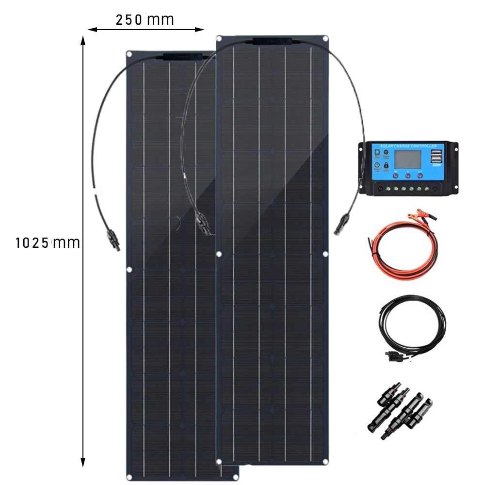 50W 12V Solar Panel Starter Kit for Motorhomes & Campers