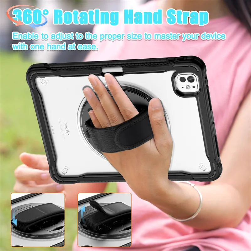 iPad Pro/Air Stoßfeste Hülle + Riemen