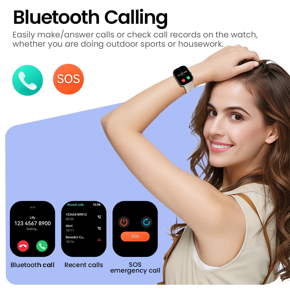 Smartwatch mit Anruf, Gesundheit & Wasserdicht IP68