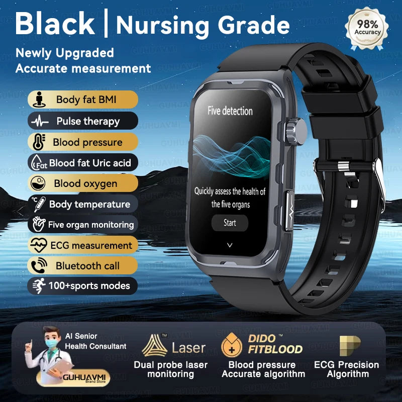 2025 Pflege Smartwatch mit EKG PPG Blutwerte