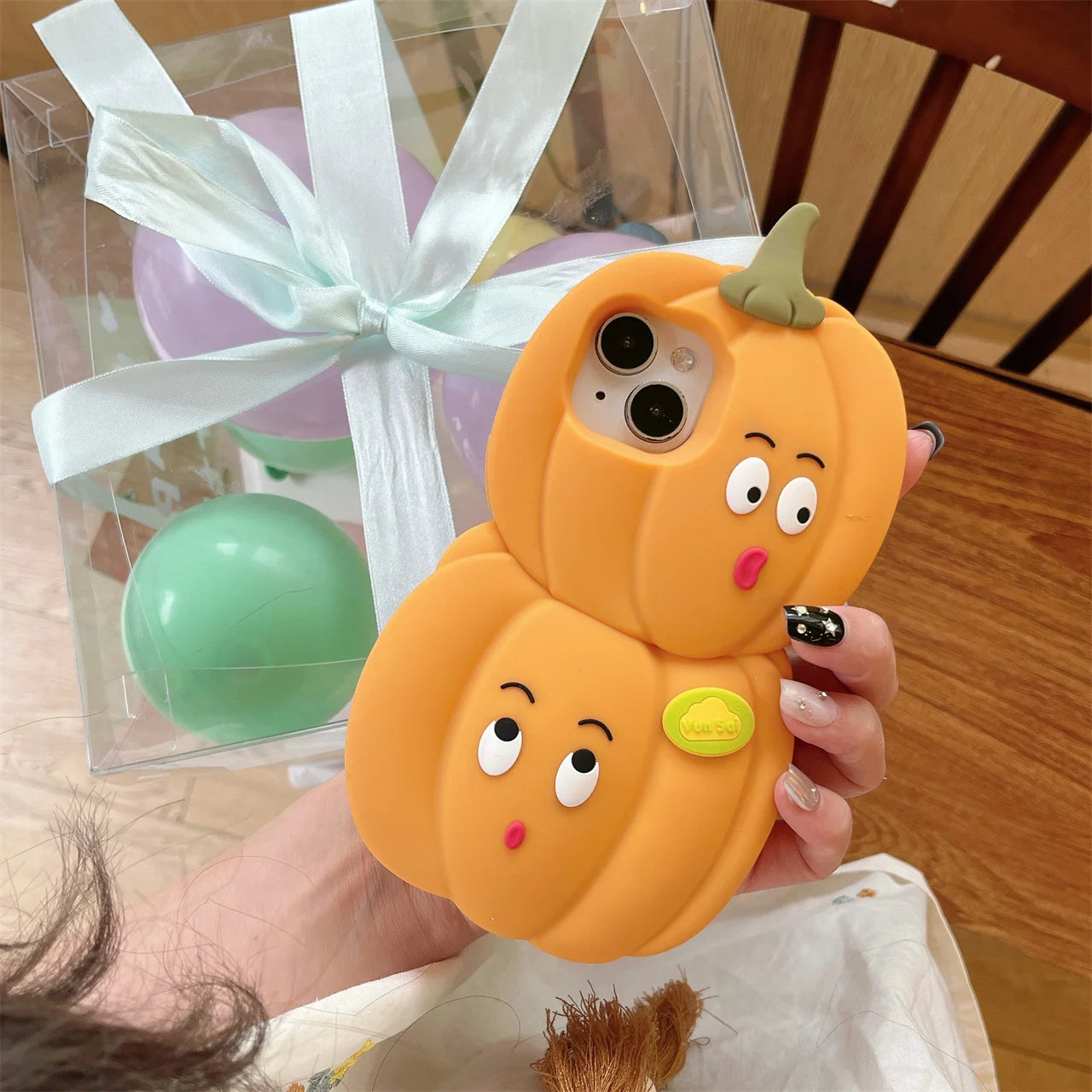 3D Kürbis Cartoon Hülle iPhone Silikon stoßfest
