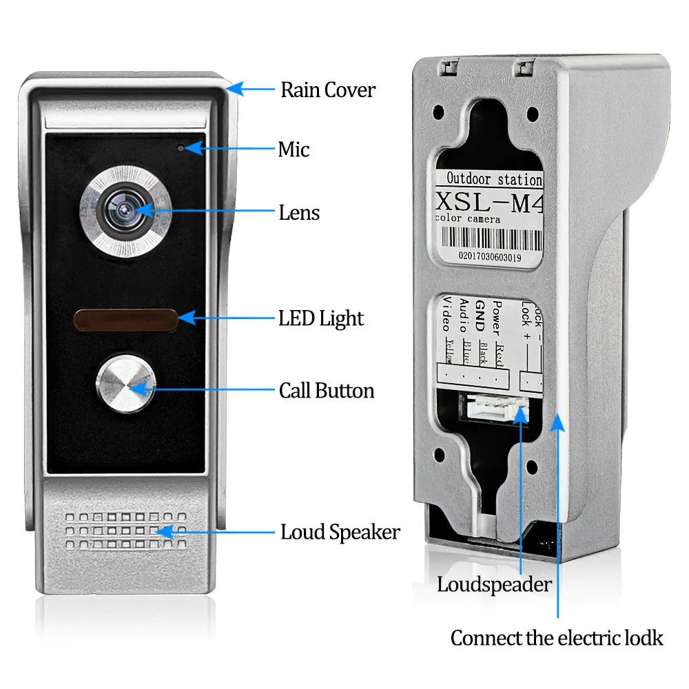 Affordable 700TVL video door intercom system with night vision