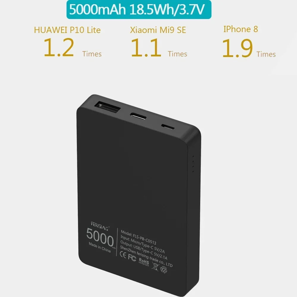 FERISING Mini Powerbank 5000 mAh USB-C