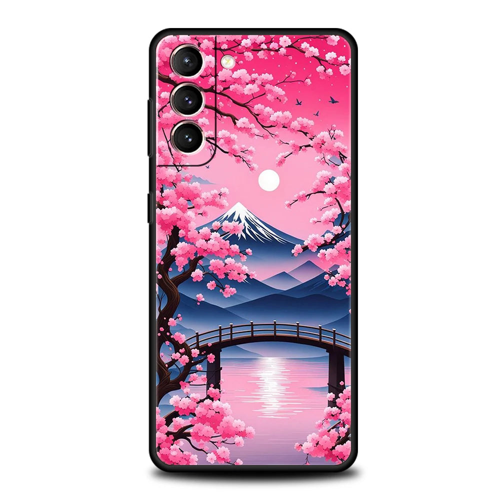 Springtime cherry blossom case for Galaxy