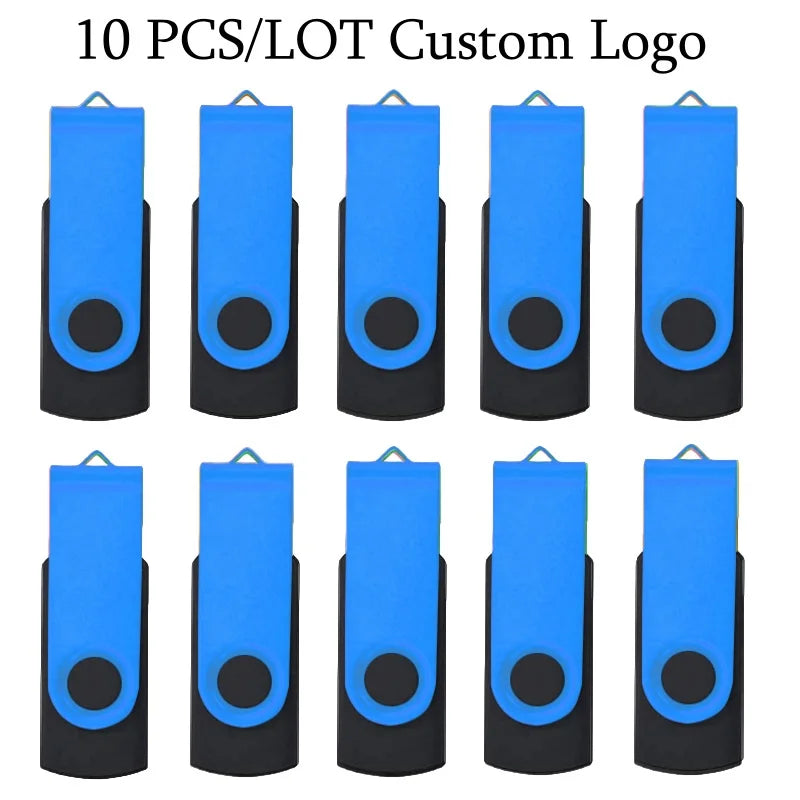 10 USB 2.0 flash drives, 4-64GB, with logo