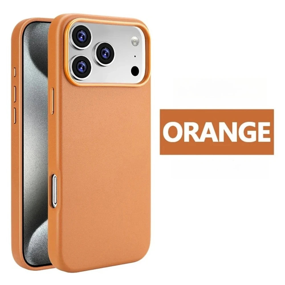 Luxuriöse Rindsleder Hülle für iPhone 17 Pro Max – Magnetisch, Kabelloses Laden