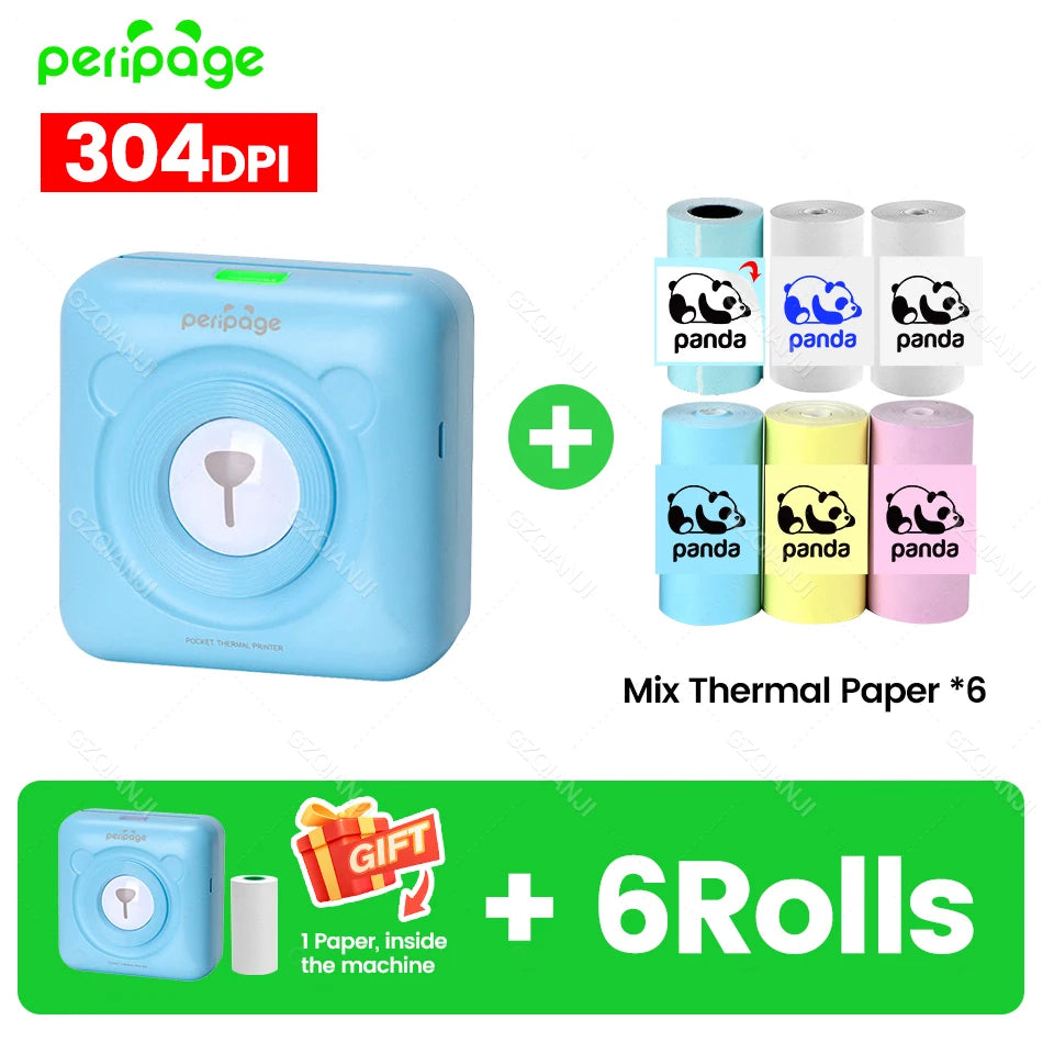 PeriPage A6 Mini Fotodrucker 304 DPI Bluetooth Tragbar