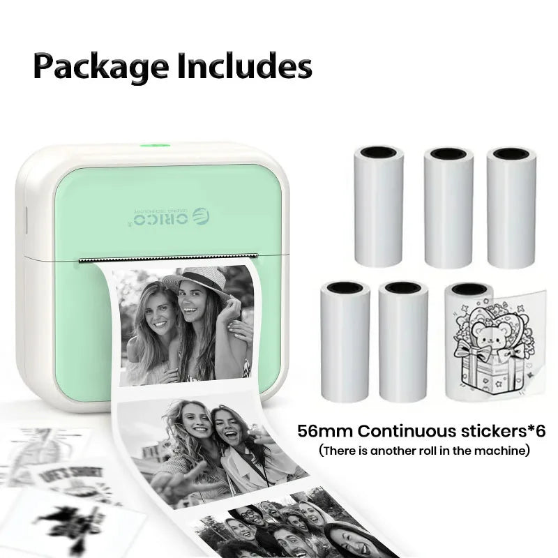 Orico Mini Bluetooth Etiketten- & Fotodrucker tragbar