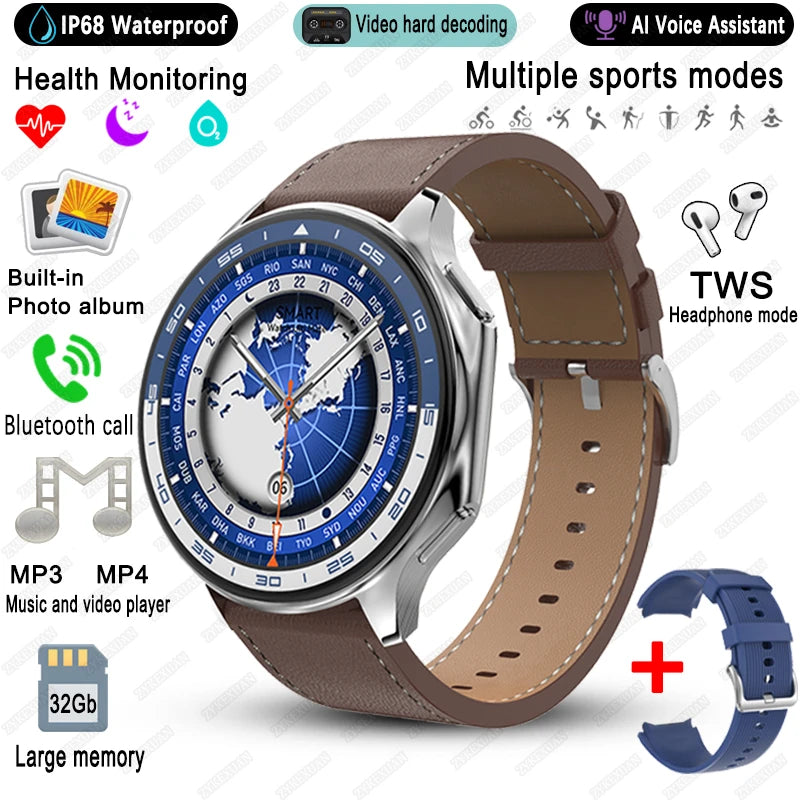 Elegante Smartwatch 2025 mit Video & Fitnessfunktionen
