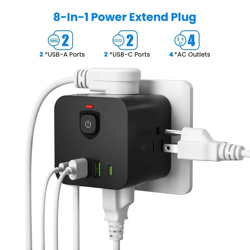 8-in-1 Steckdosenleiste mit USB & PD