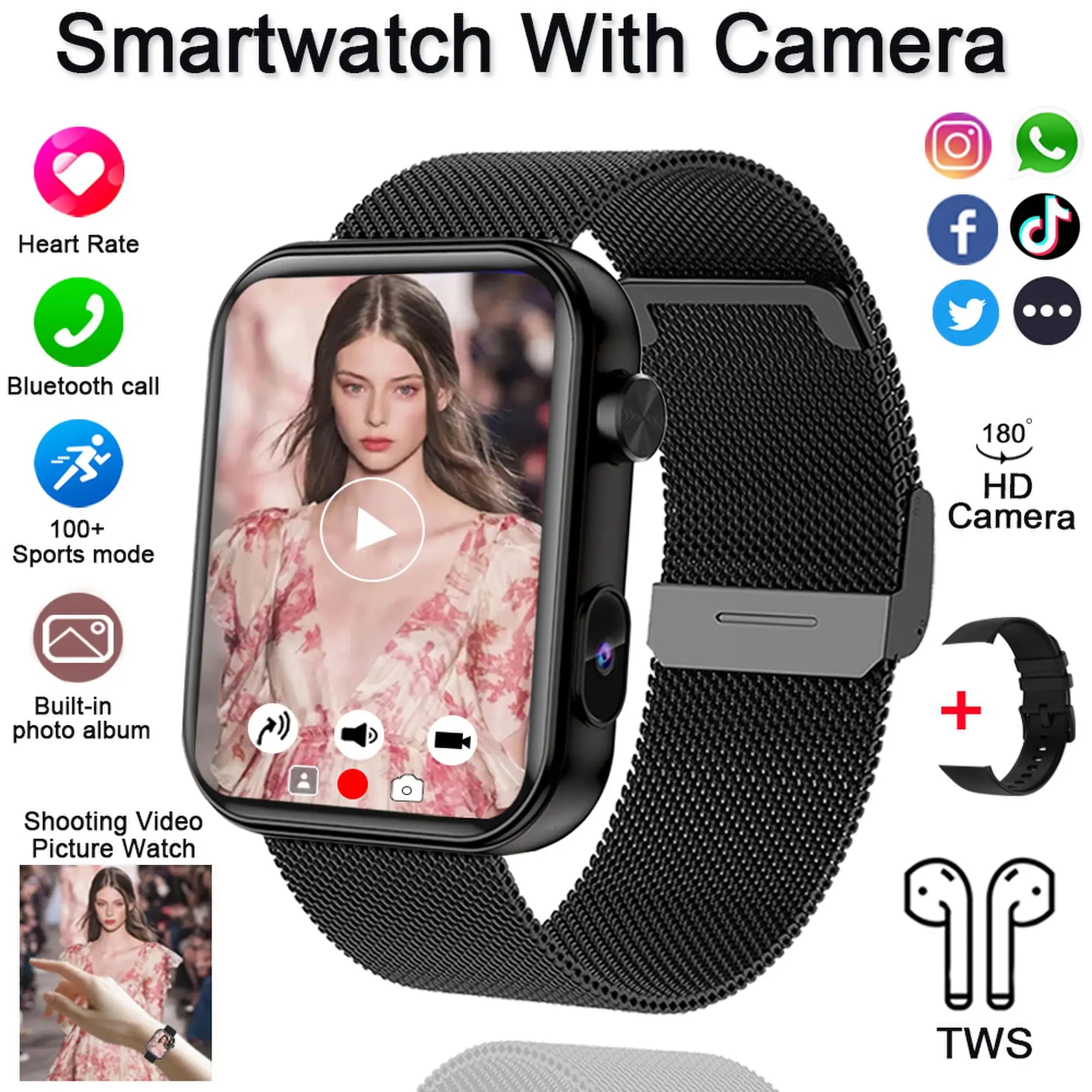 Multifunktionale 2025 Smartwatch mit Kamera & Fitness