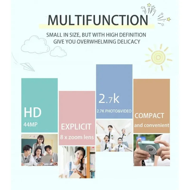 Mini 4K Digitalkamera für Kinder mit HD-Zoom