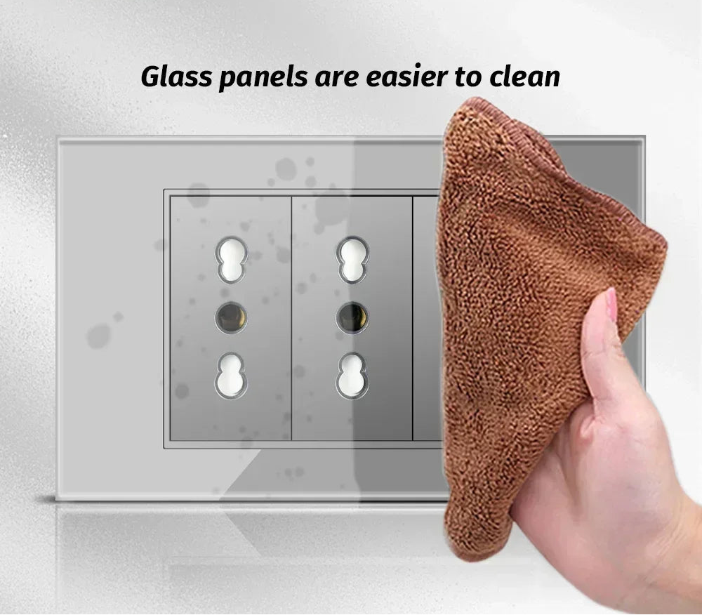 Grau Glas Smart Steckdose USB C & Wifi Schalter