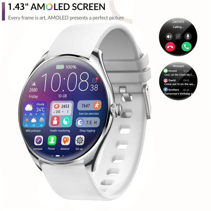 Ultra dünne Smartwatch 1,43" AMOLED HD Display
