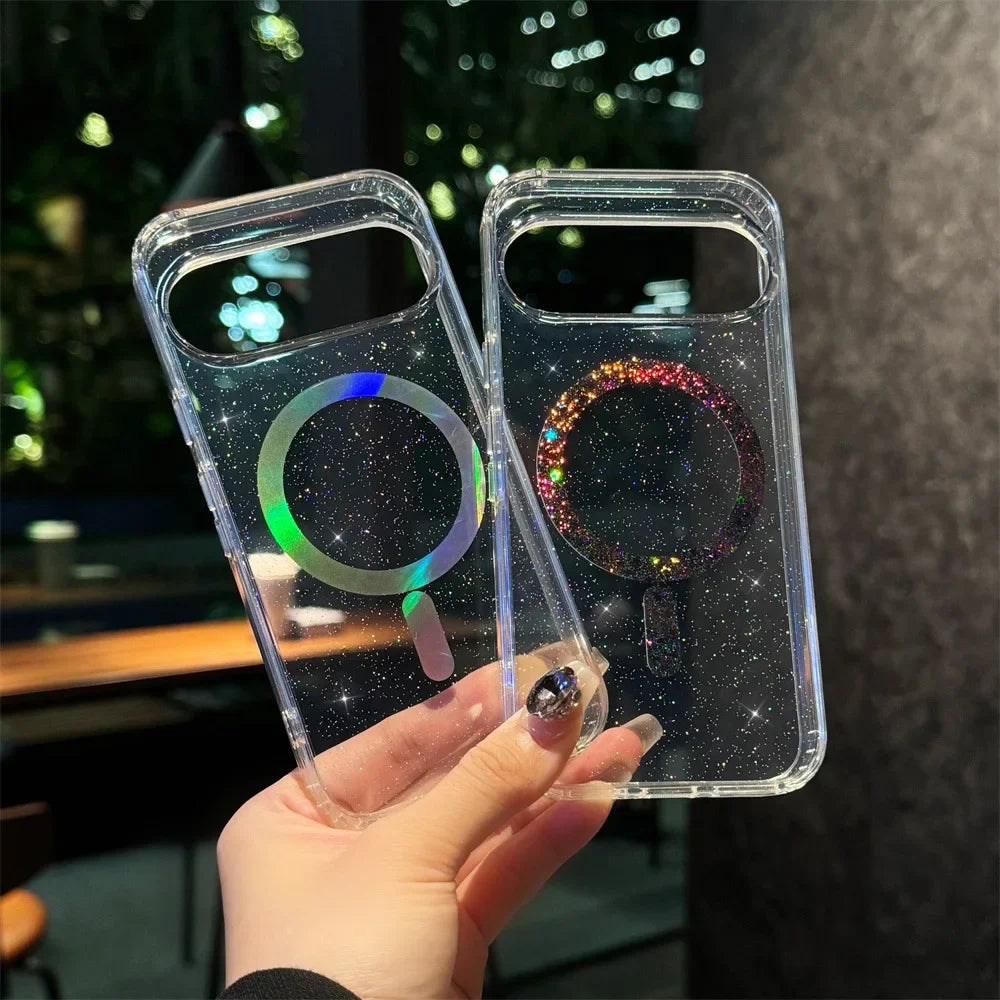 Transparente Glitzer Hülle für Google Pixel 10 Pro