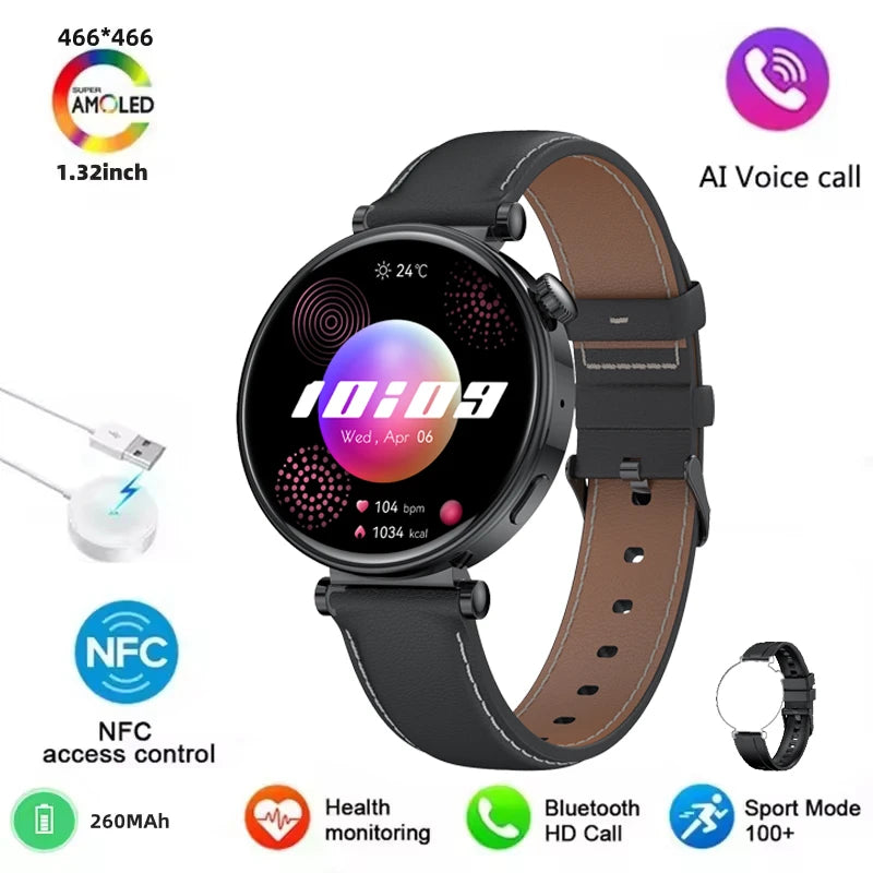 Elegante Damen Smartwatch GPS NFC Fullscreen 2025