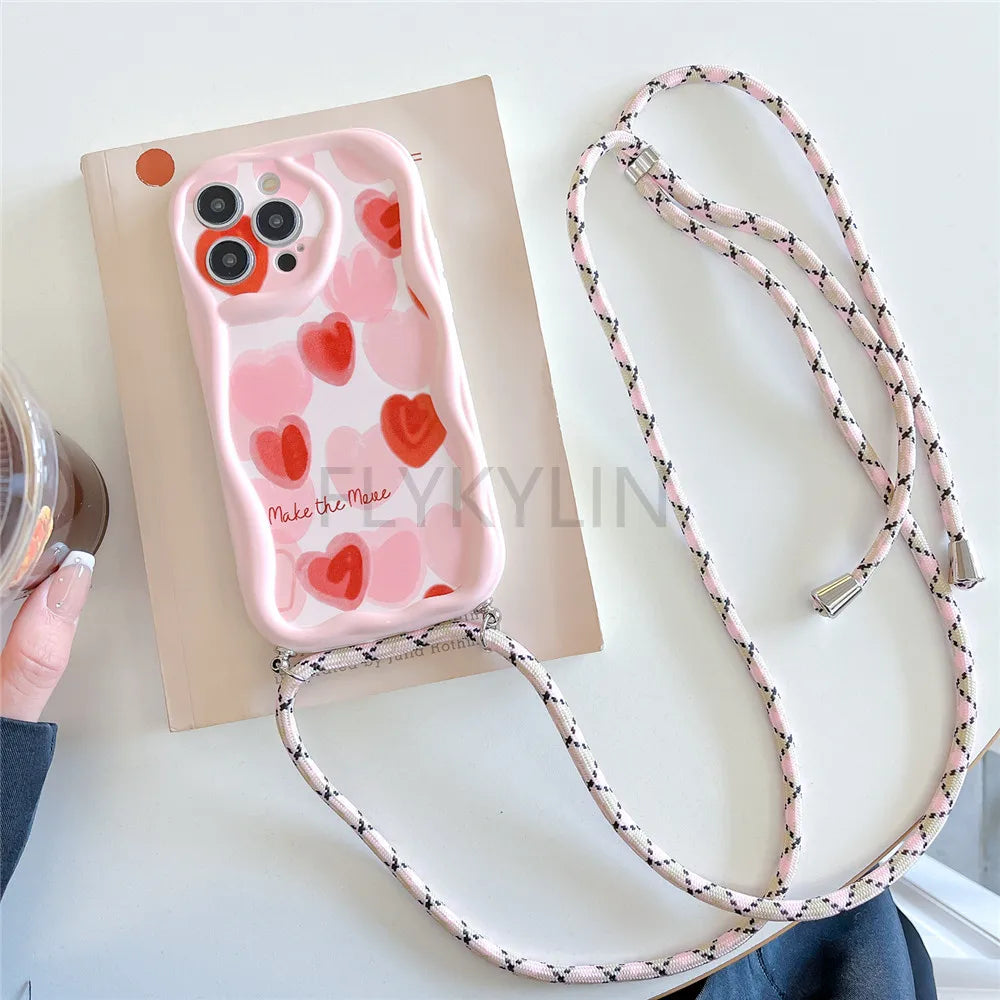 Floral Crossbody Phone Case with Strap for Samsung