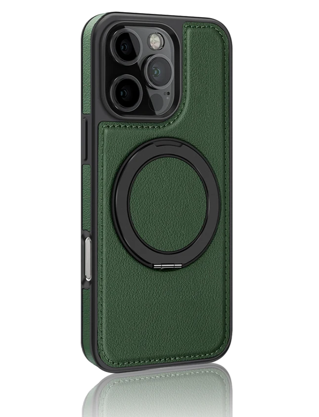 Lederhülle mit 360° Ringständer für iPhone 17