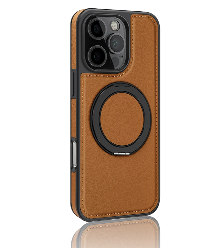 Lederhülle mit 360° Ringständer für iPhone 17