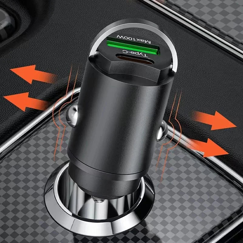 100W USB-C Autoladegerät Schnellladung Adapter