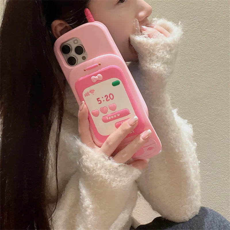Süße 3D-Spiegelhülle mit Schleife für iPhone
