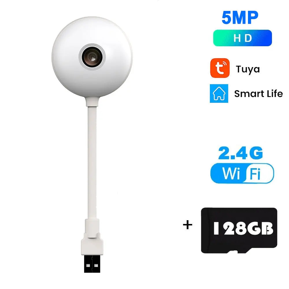 5MP Mini WiFi Baby Monitor Camera with AI Tracking