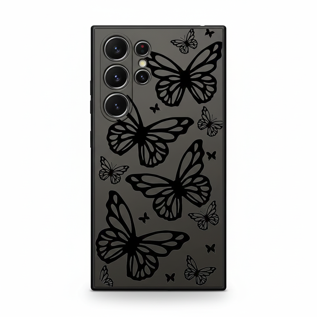 Schmetterling Hülle Schwarz für Samsung Galaxy