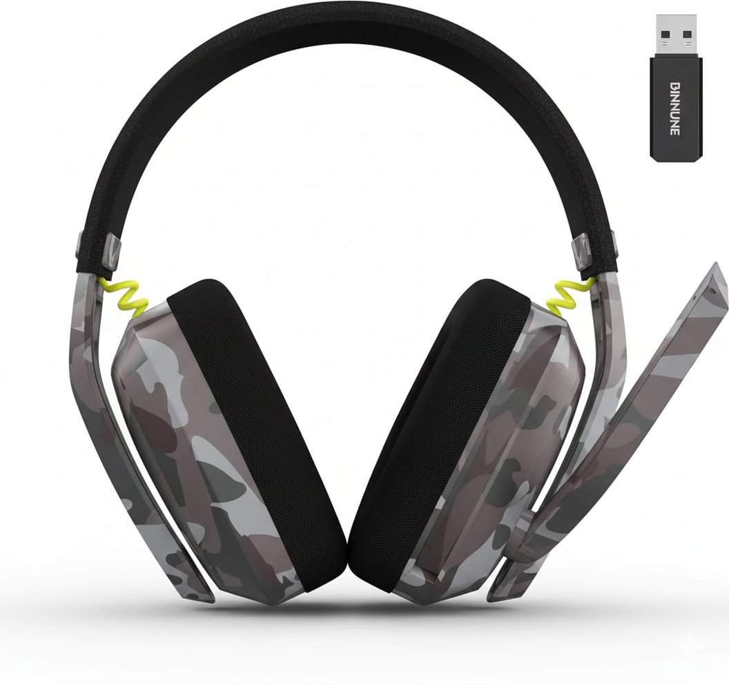 BINNUNE 2.4GHz Wireless Gaming-Headset