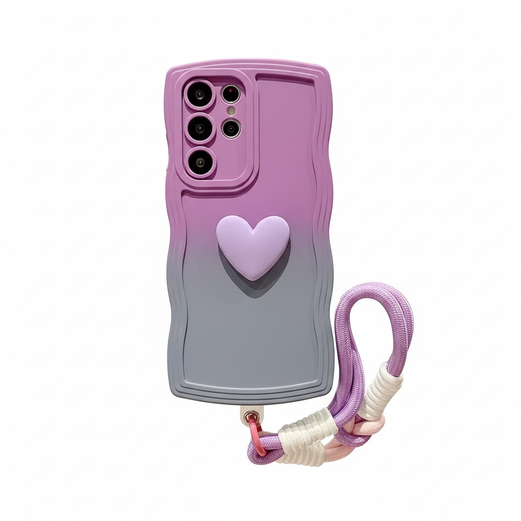 Gradient Wave Lanyard Hülle mit Herzgriff