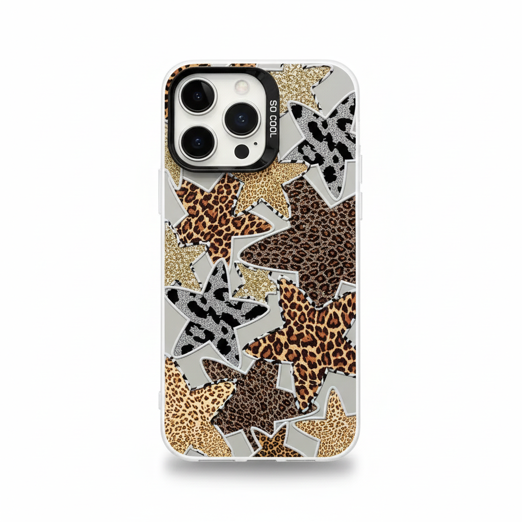 Leopardenprint Stern Design Hülle für iPhone 17