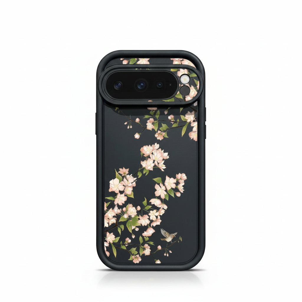 Blumen Silikonhülle für Google Pixel 9 Pro, Stoßfest