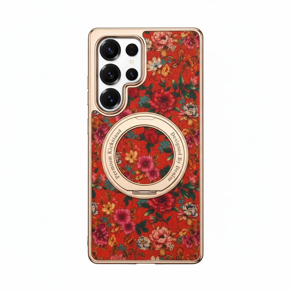 Luxury Floral Magsafe Case with Ring for Samsung S25