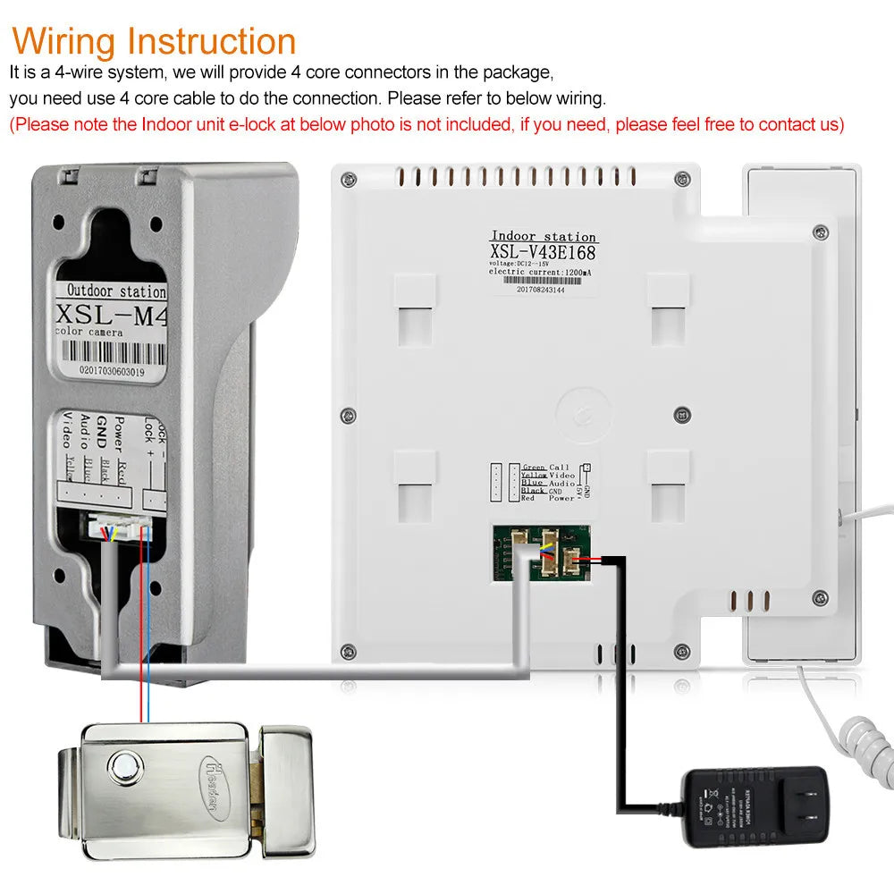 700TVL Kabelgebundene Video-Türklingel mit Nachtsicht
