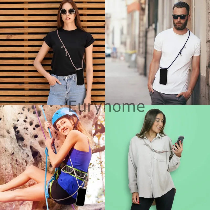Klare Crossbody Lanyard Hülle mit Umhängeband