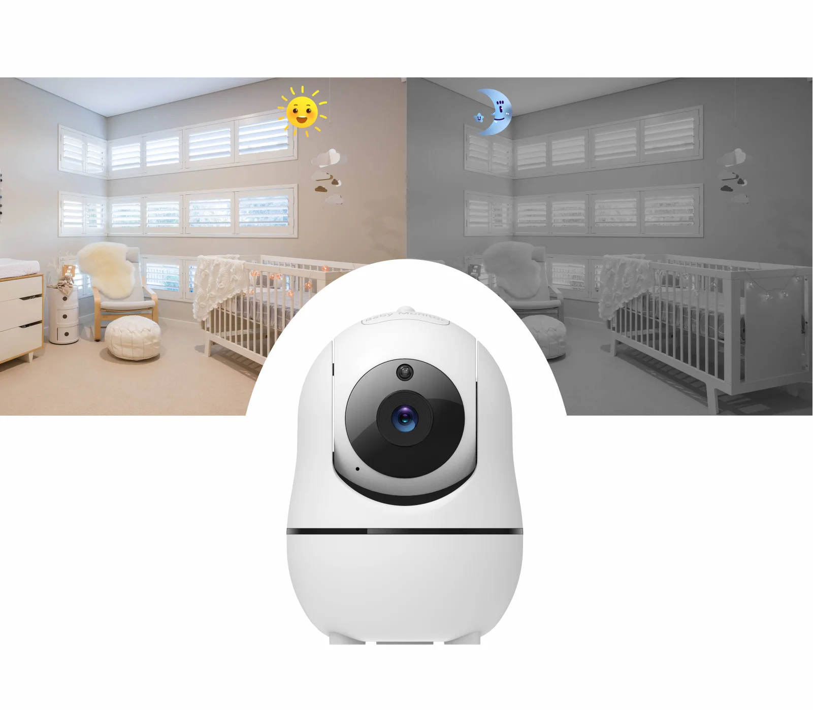 5 Zoll Babyphone Video Monitor mit Kamera Audio Zoom