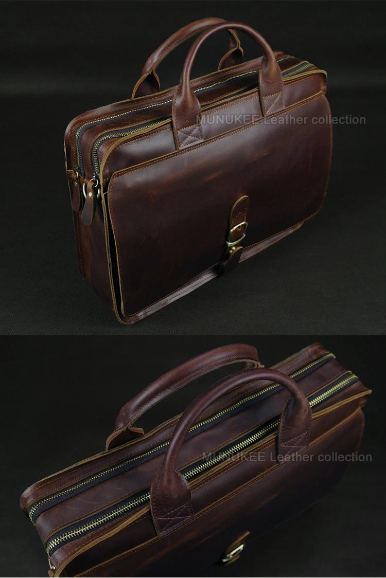 Luxus Leder Aktentasche Herren Business