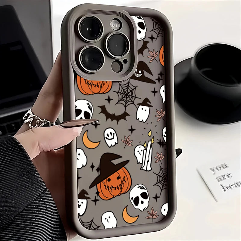 Silikon Hülle Halloween Kürbis Geist für iPhone