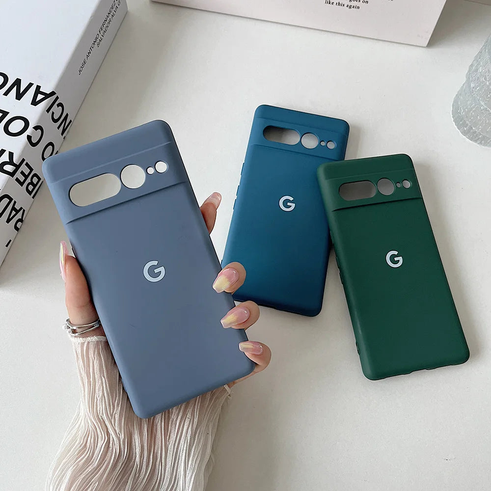 Für Google Pixel 8 8Pro 8a 7 7Pro 7a 6 Fall Seidige Silikon Soft-Touch Zurück Abdeckung Für Pixel 9 pro XL Stoßfest Schutzhülle Coque
