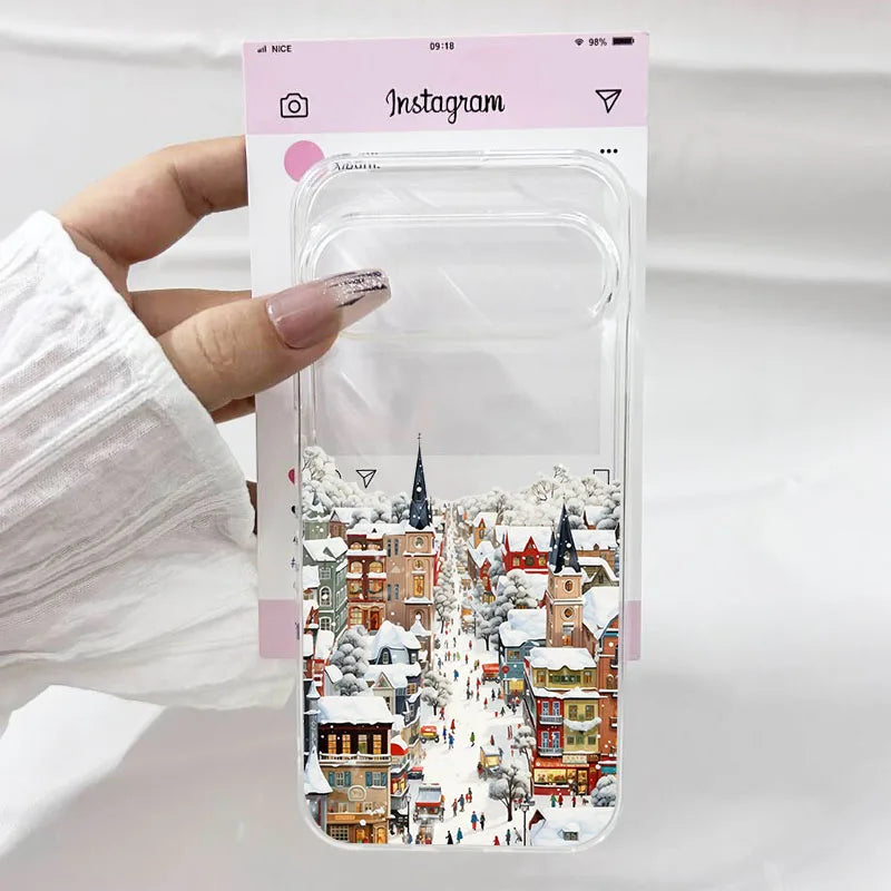 Schöne Winter Handyhülle mit Schneelandschaft für Google Pixel