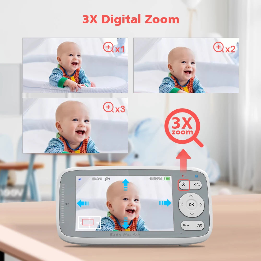 Video Babyphone 4" HD mit Zwei-Wege-Audio & Nachtsicht