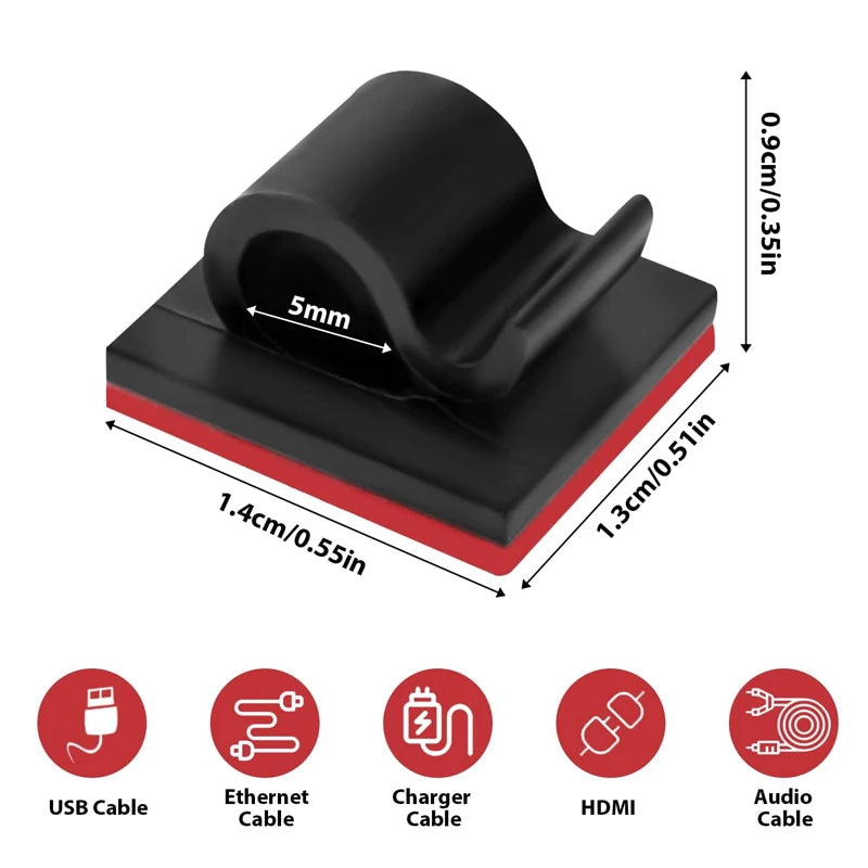 Selbstklebende Kabelclips für Büro, Auto und Zuhause
